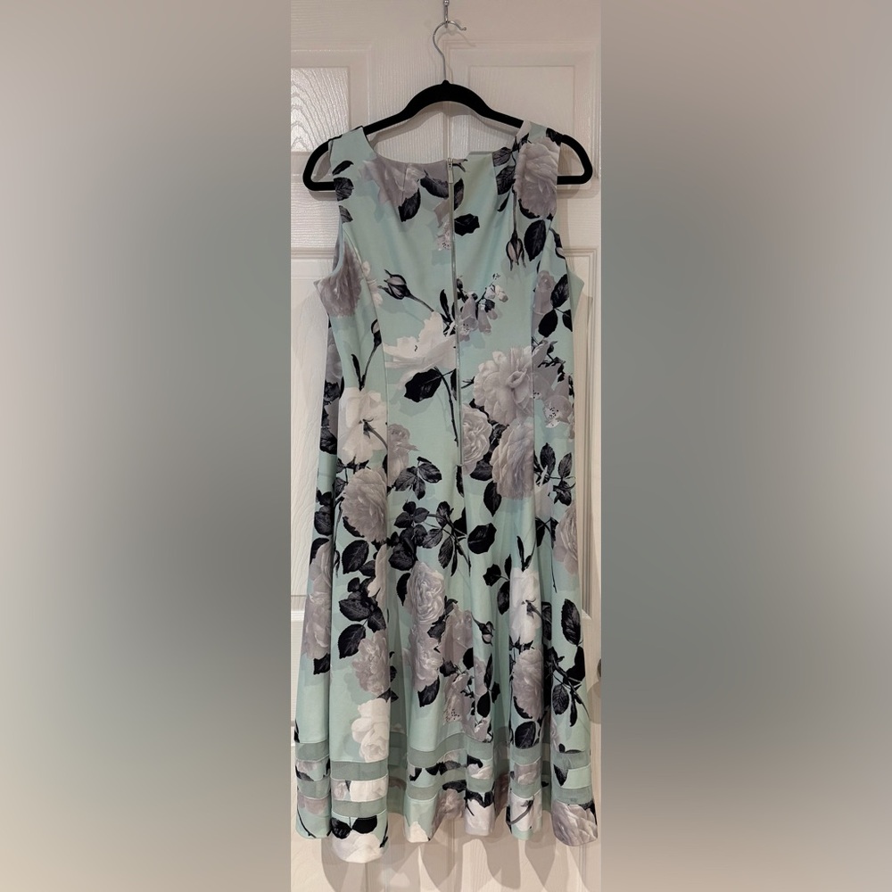 Calvin Klein Floral Print Illusion Hem Midi Dress Size 14 Spring Easter Church - Picture 4 of 10
